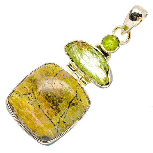 African Green Opal Pendants handcrafted by Ana Silver Co - PD31999 - Photo 2