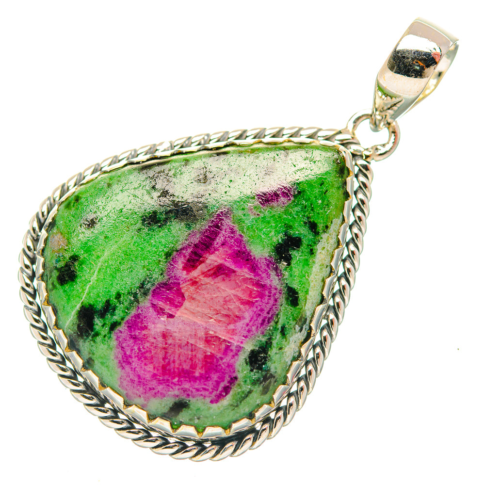 Ruby Zoisite Pendants handcrafted by Ana Silver Co - PD32005 - Photo 2