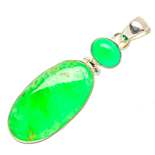 Chrysoprase Pendants handcrafted by Ana Silver Co - PD32015 - Photo 2