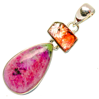 Ruby Zoisite Pendants handcrafted by Ana Silver Co - PD32020 - Photo 2