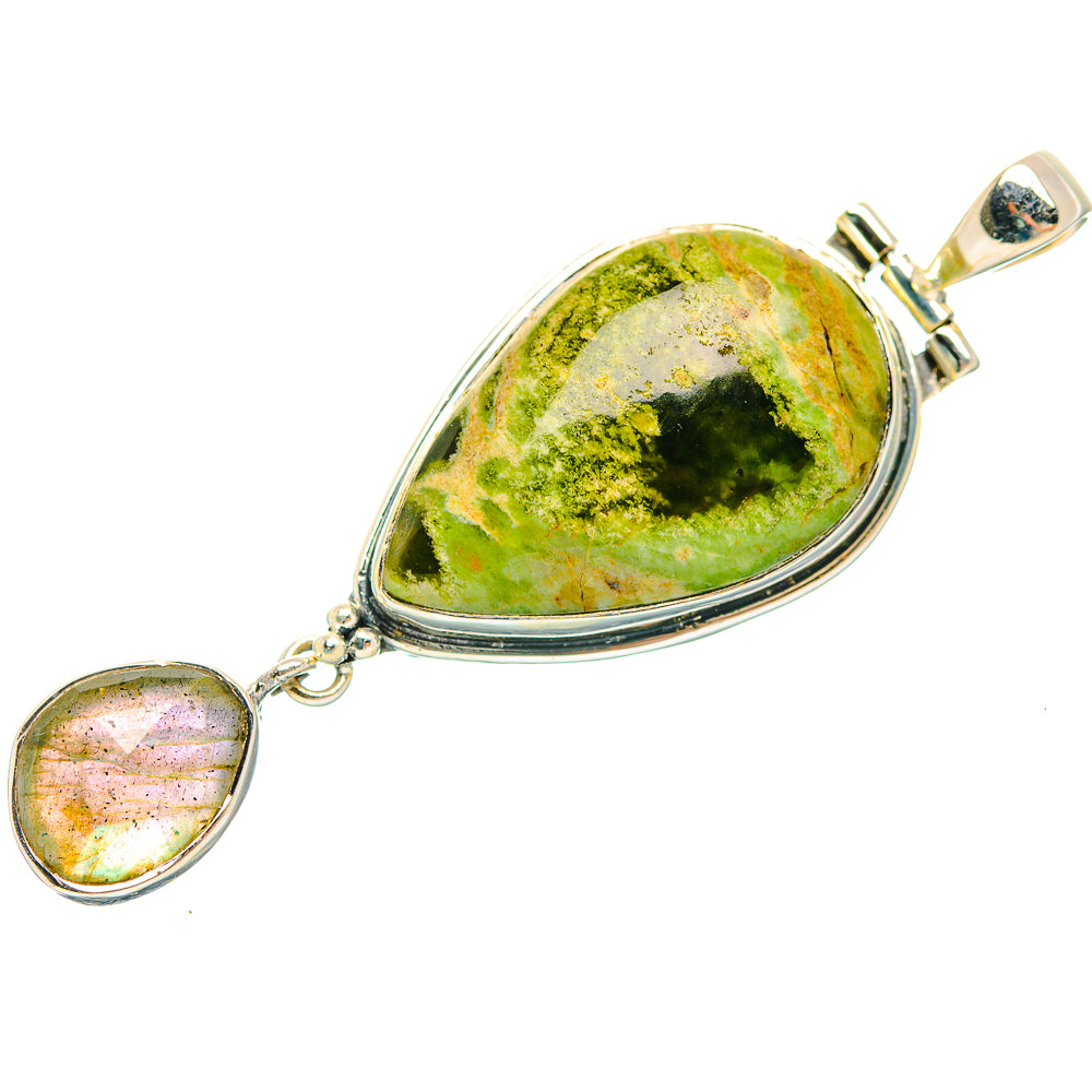 Australian Green Opal Pendants handcrafted by Ana Silver Co - PD32024 - Photo 2