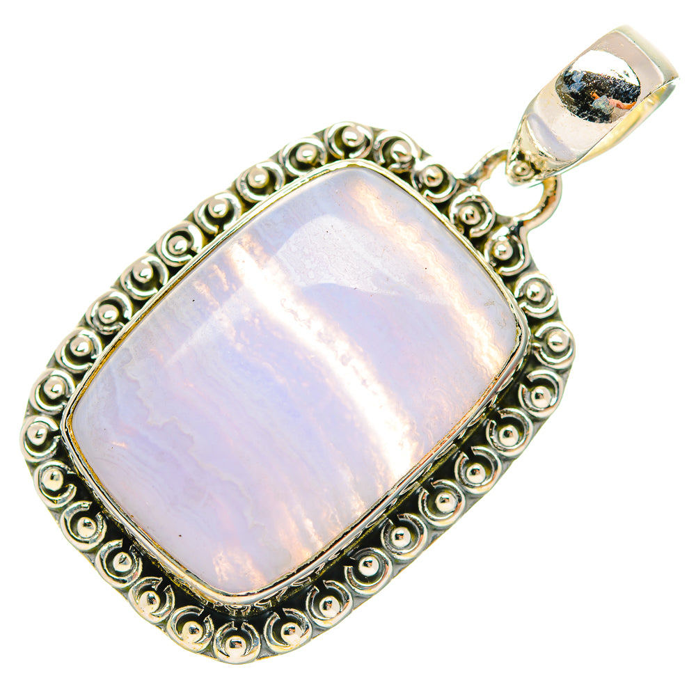 Blue Lace Agate Pendants handcrafted by Ana Silver Co - PD32036 - Photo 2