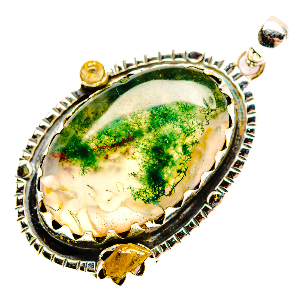 Green Moss Agate Pendants handcrafted by Ana Silver Co - PD32059 - Photo 2