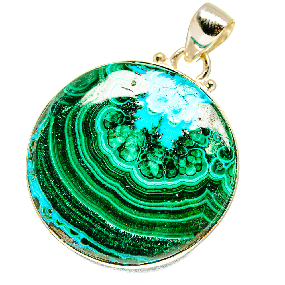 Malachite In Chrysocolla Pendants handcrafted by Ana Silver Co - PD3206