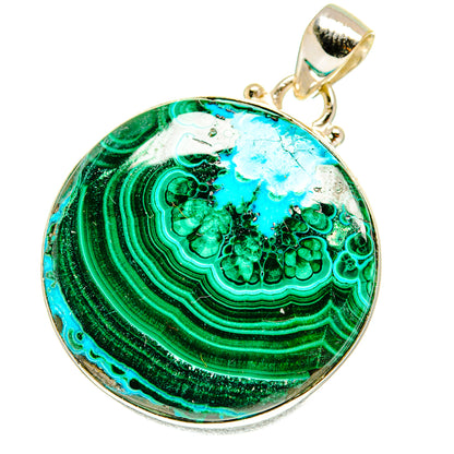 Malachite In Chrysocolla Pendants handcrafted by Ana Silver Co - PD3206