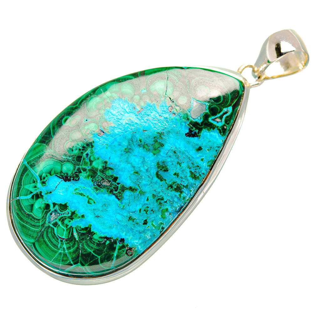 Malachite In Chrysocolla Pendants handcrafted by Ana Silver Co - PD32076 - Photo 2