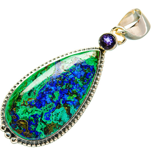 Azurite In Malachite Pendants handcrafted by Ana Silver Co - PD32081 - Photo 2