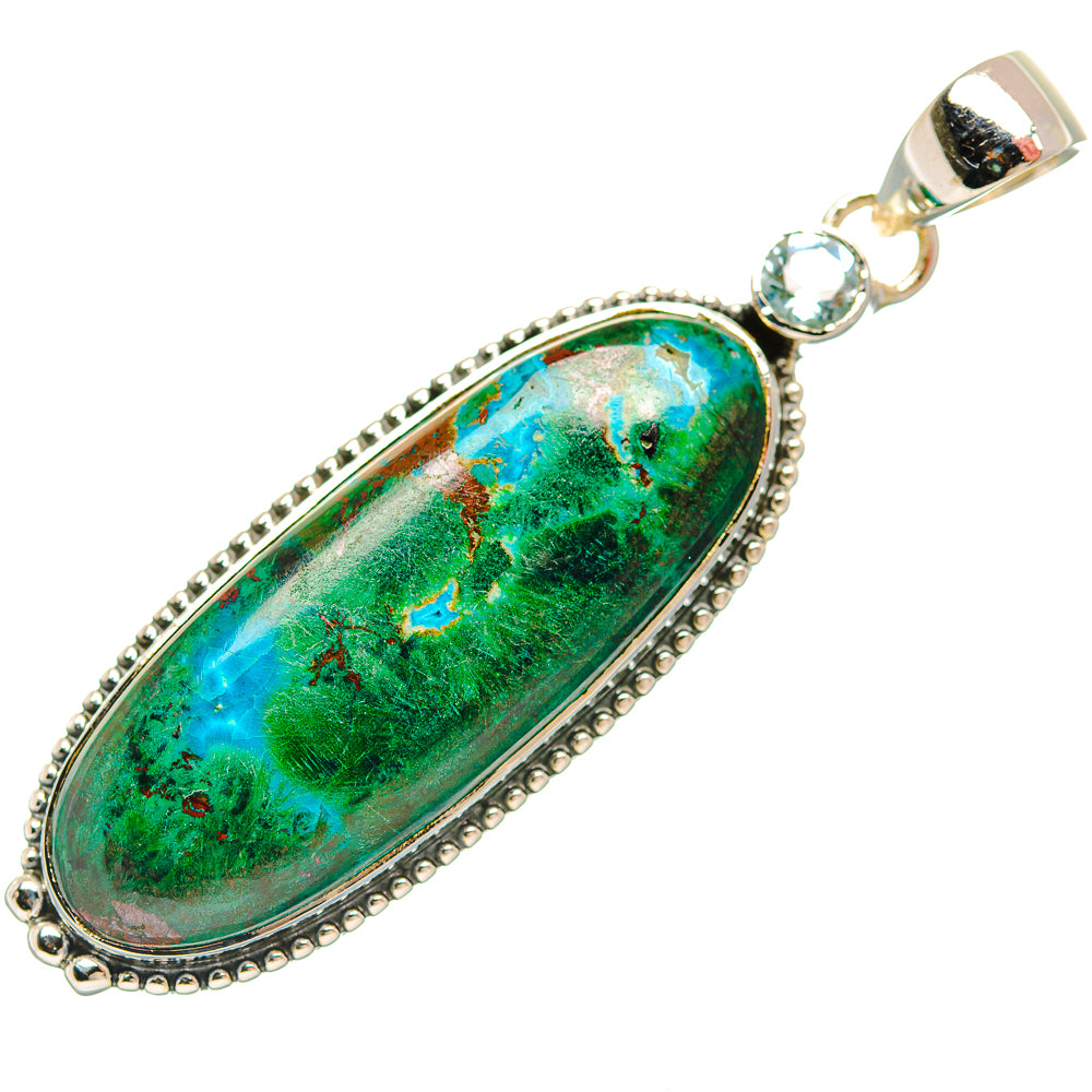Chrysocolla In Malachite Pendants handcrafted by Ana Silver Co - PD32086 - Photo 2
