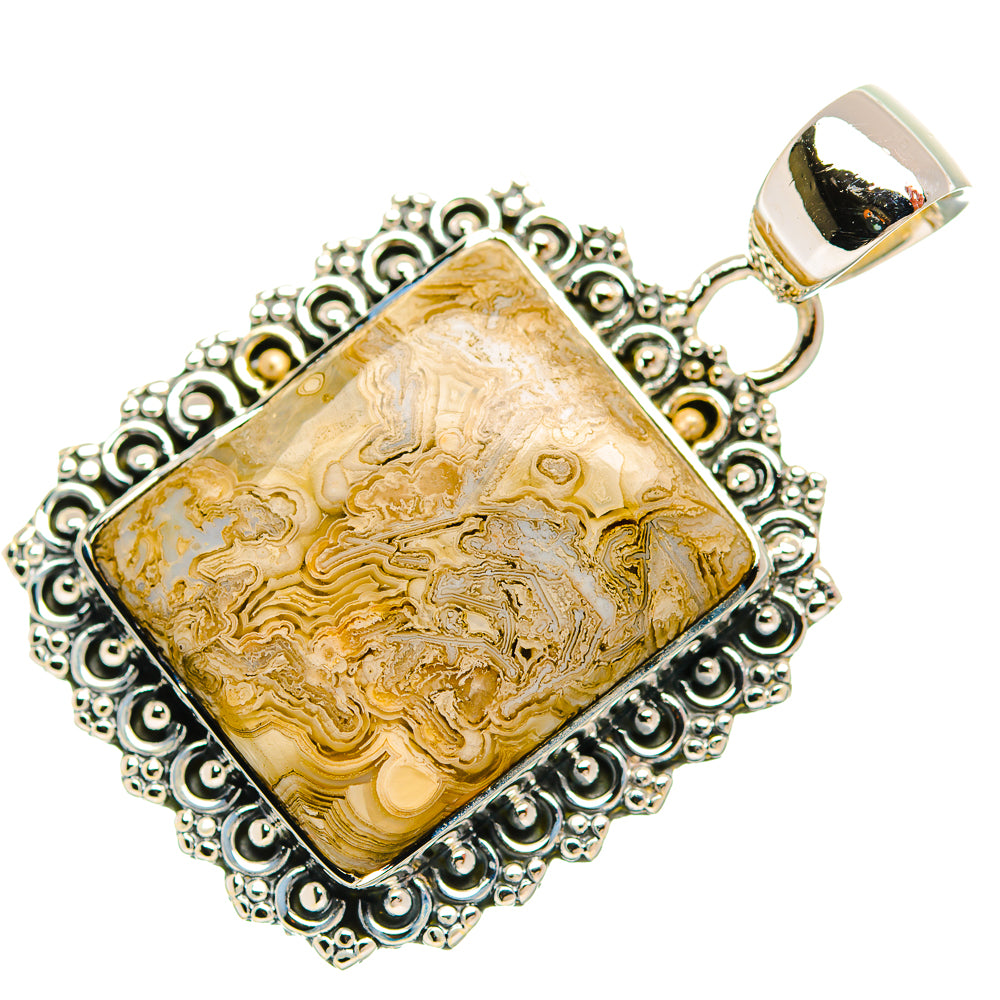 Laguna Lace Agate Pendants handcrafted by Ana Silver Co - PD32103 - Photo 2