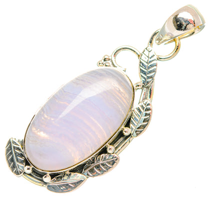 Blue Lace Agate Pendants handcrafted by Ana Silver Co - PD32125 - Photo 2