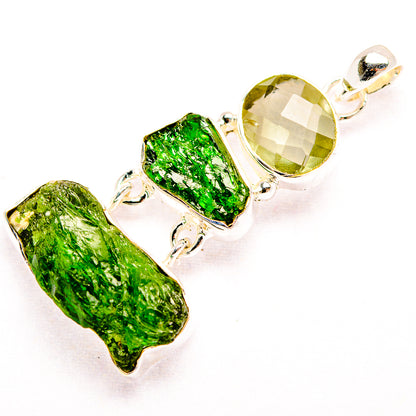 Chrome Diopside Pendants handcrafted by Ana Silver Co - PD32157 - Photo 2