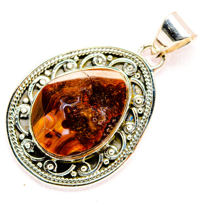 Mexican Fire Agate Pendants handcrafted by Ana Silver Co - PD32165 - Photo 2