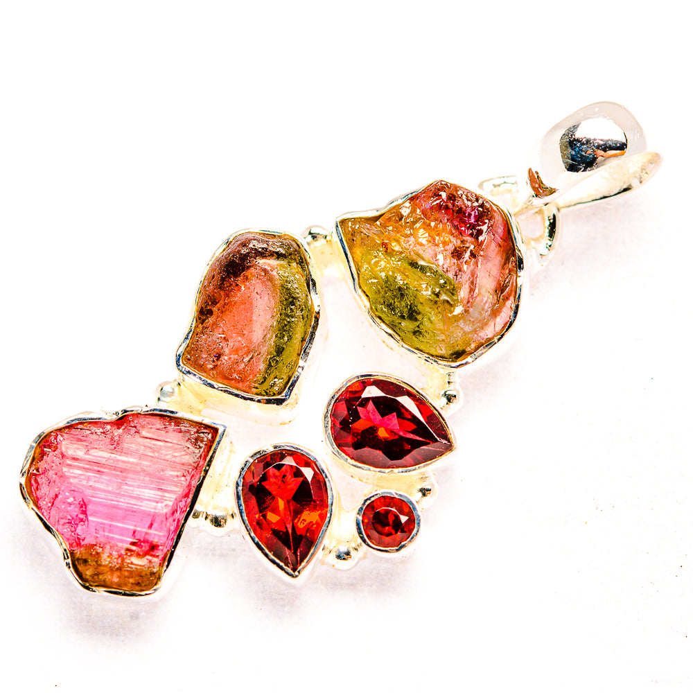 Watermelon Tourmaline Pendants handcrafted by Ana Silver Co - PD32178 - Photo 2