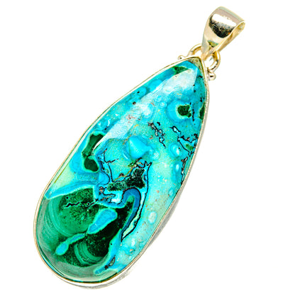 Malachite In Chrysocolla Pendants handcrafted by Ana Silver Co - PD3219