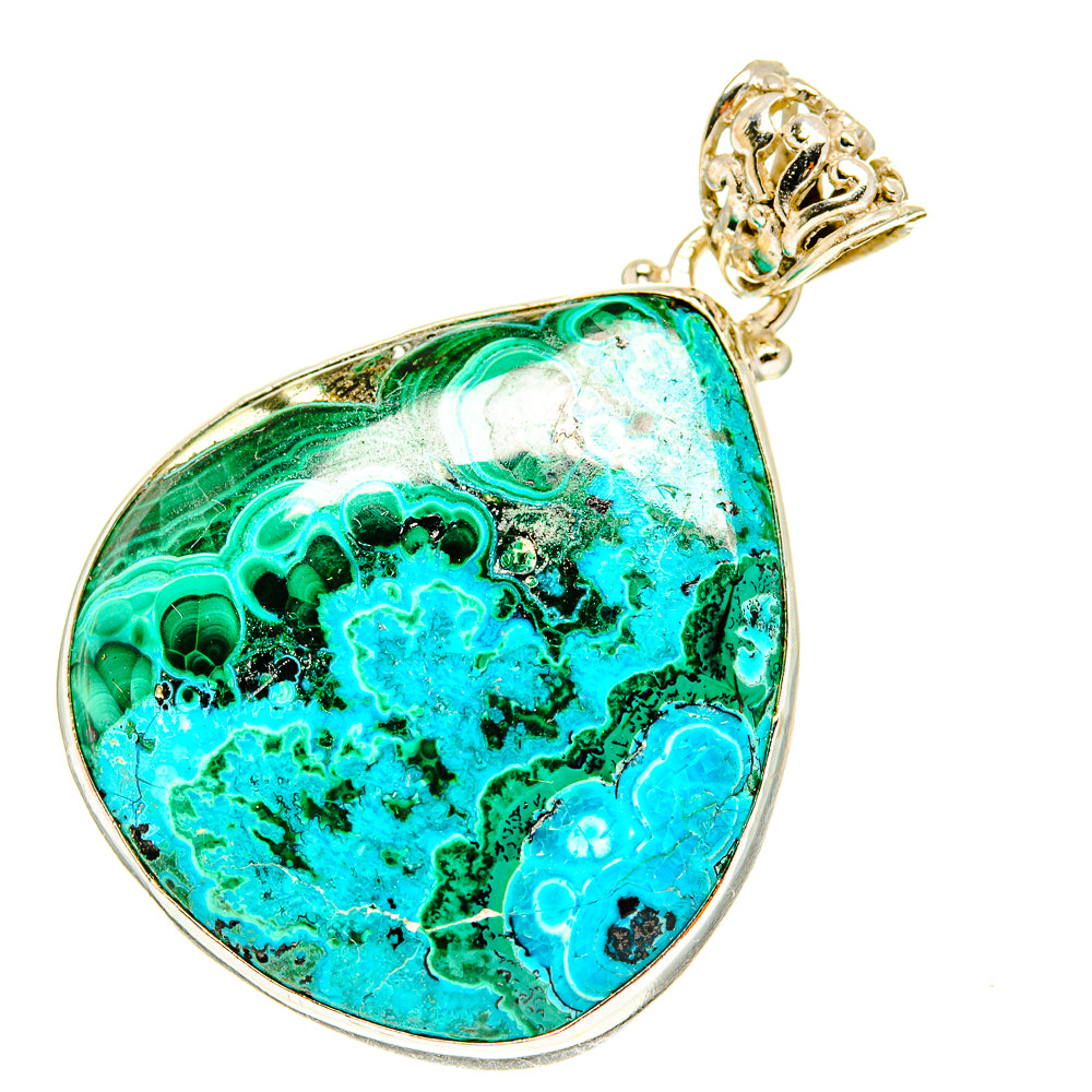 Malachite In Chrysocolla Pendants handcrafted by Ana Silver Co - PD3220