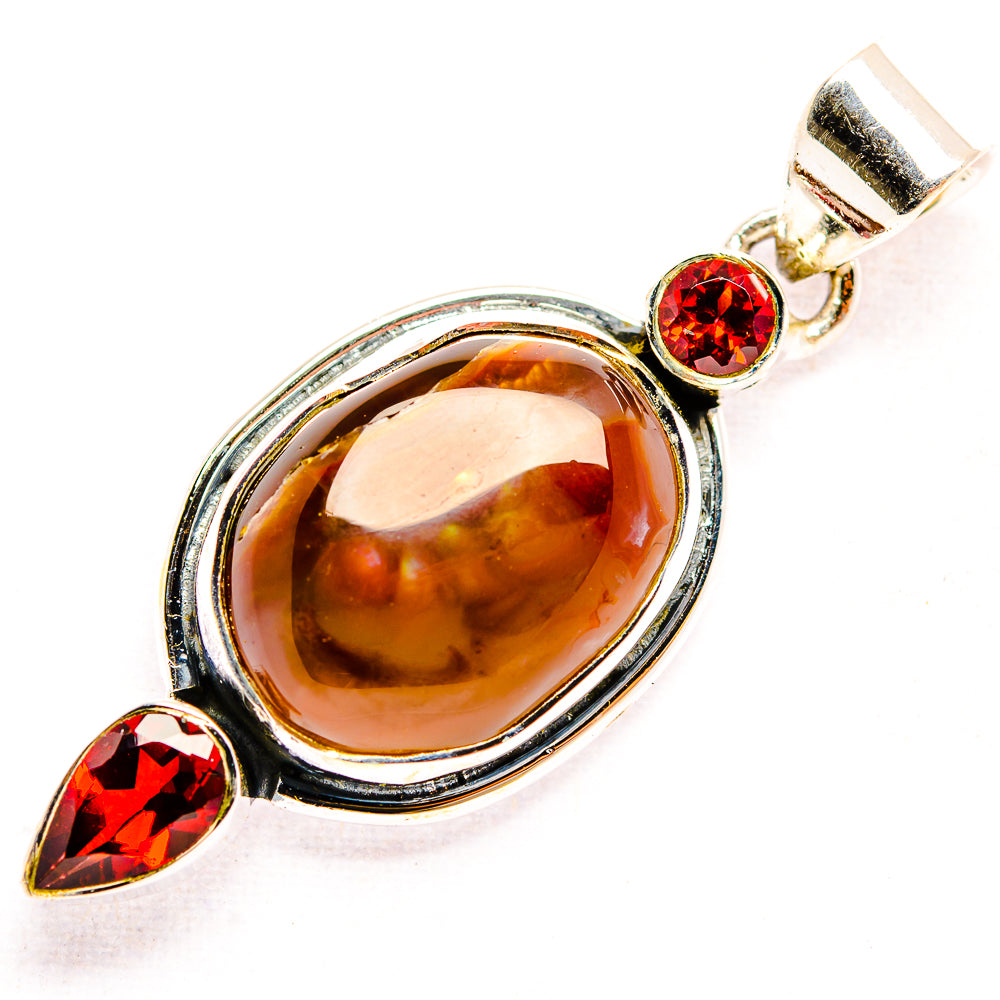 Mexican Fire Agate Pendants handcrafted by Ana Silver Co - PD32200 - Photo 2