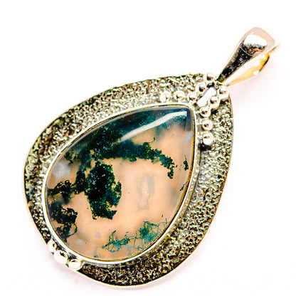 Green Moss Agate Pendants handcrafted by Ana Silver Co - PD32244 - Photo 2