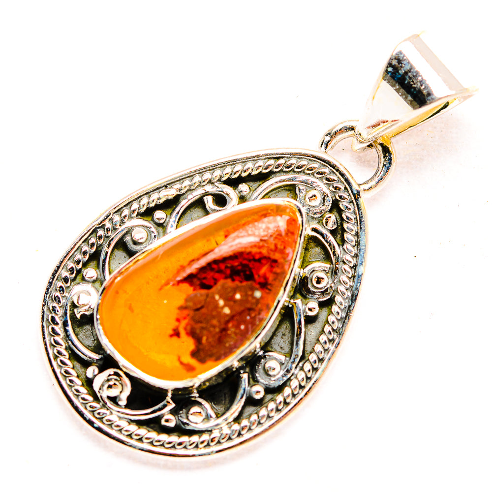 Mexican Fire Opal Pendants handcrafted by Ana Silver Co - PD32287 - Photo 2