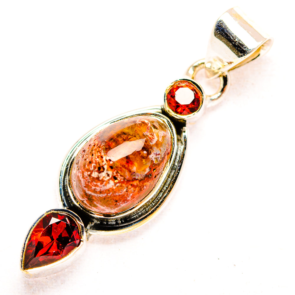 Mexican Fire Opal Pendants handcrafted by Ana Silver Co - PD32356 - Photo 2