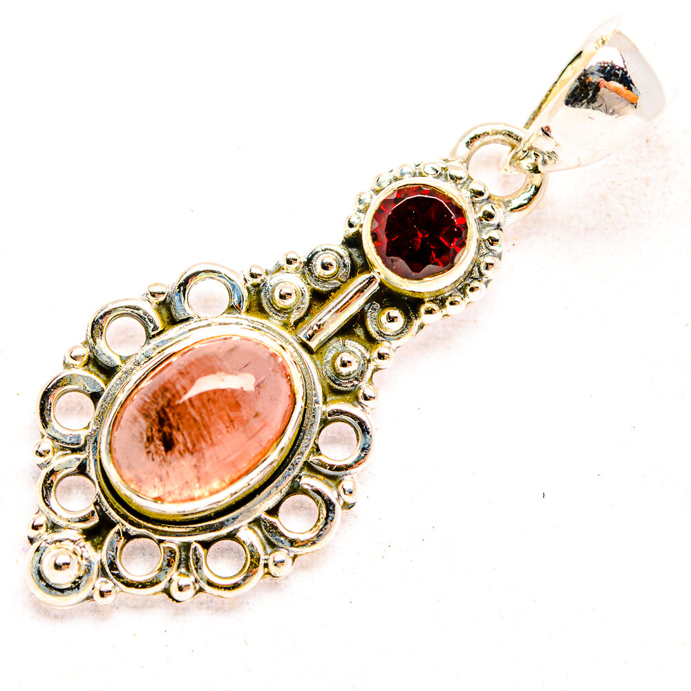 Pink Tourmaline Pendants handcrafted by Ana Silver Co - PD32383 - Photo 2
