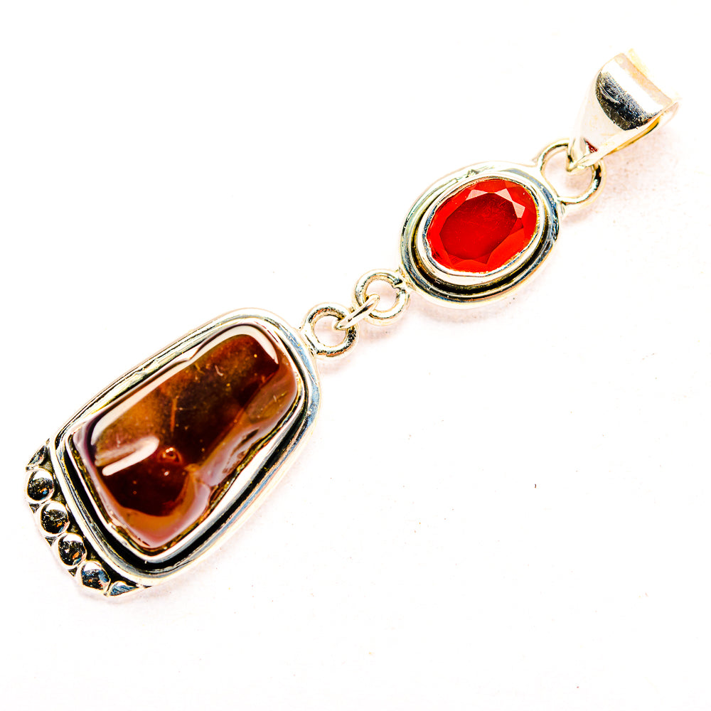 Mexican Fire Agate Pendants handcrafted by Ana Silver Co - PD32384 - Photo 2