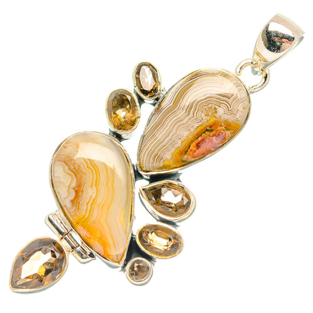 Laguna Lace Agate Pendants handcrafted by Ana Silver Co - PD32403 - Photo 2