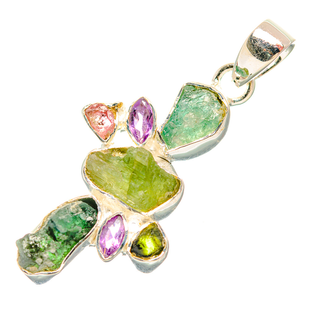Green Tourmaline Pendants handcrafted by Ana Silver Co - PD32407 - Photo 2