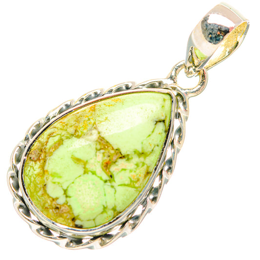 Lemon Chrysoprase Pendants handcrafted by Ana Silver Co - PD32415 - Photo 2