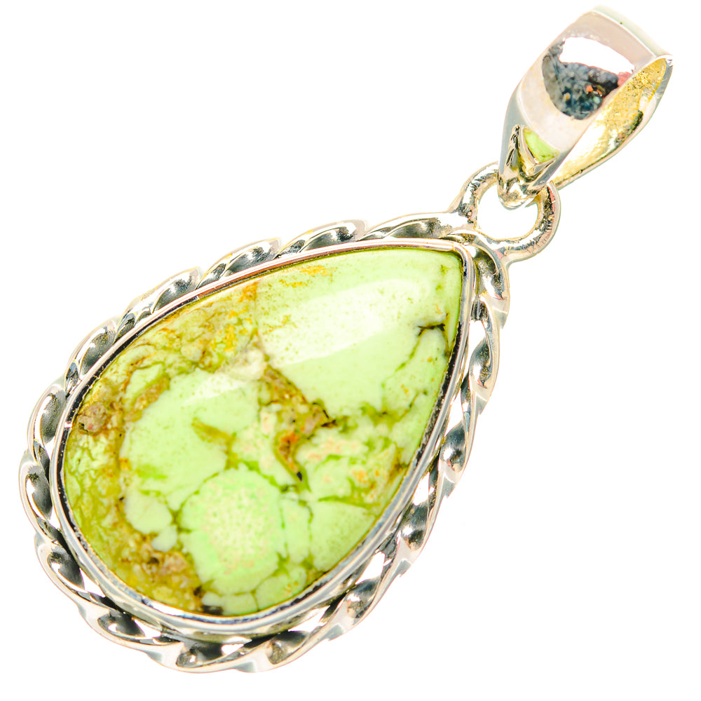 Lemon Chrysoprase Pendants handcrafted by Ana Silver Co - PD32415 - Photo 2