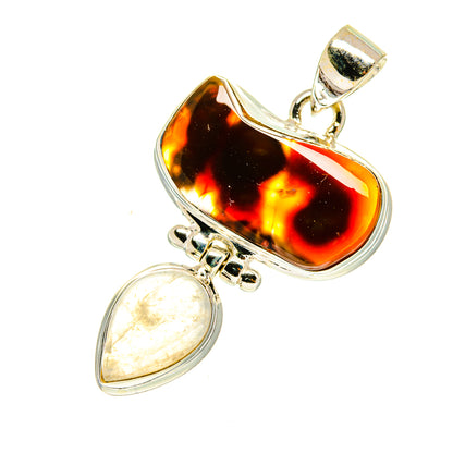 Mexican Fire Agate Pendants handcrafted by Ana Silver Co - PD3248
