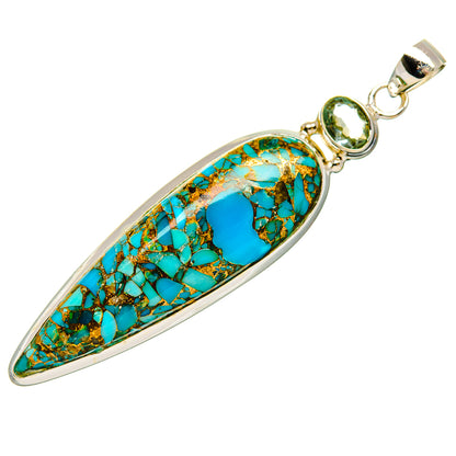 Blue Copper Composite Turquoise Pendants handcrafted by Ana Silver Co - PD32505 - Photo 2