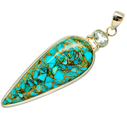 Blue Copper Composite Turquoise Pendants handcrafted by Ana Silver Co - PD32511 - Photo 2