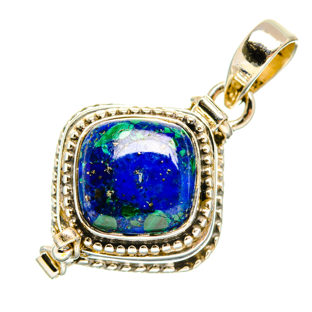 Lapis lazuli pendant in 925 sterling silver with bezel-set blue stone and bail loop