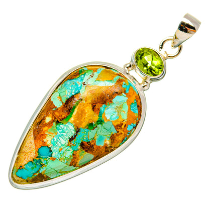 Blue Copper Composite Turquoise Pendants handcrafted by Ana Silver Co - PD32556 - Photo 2