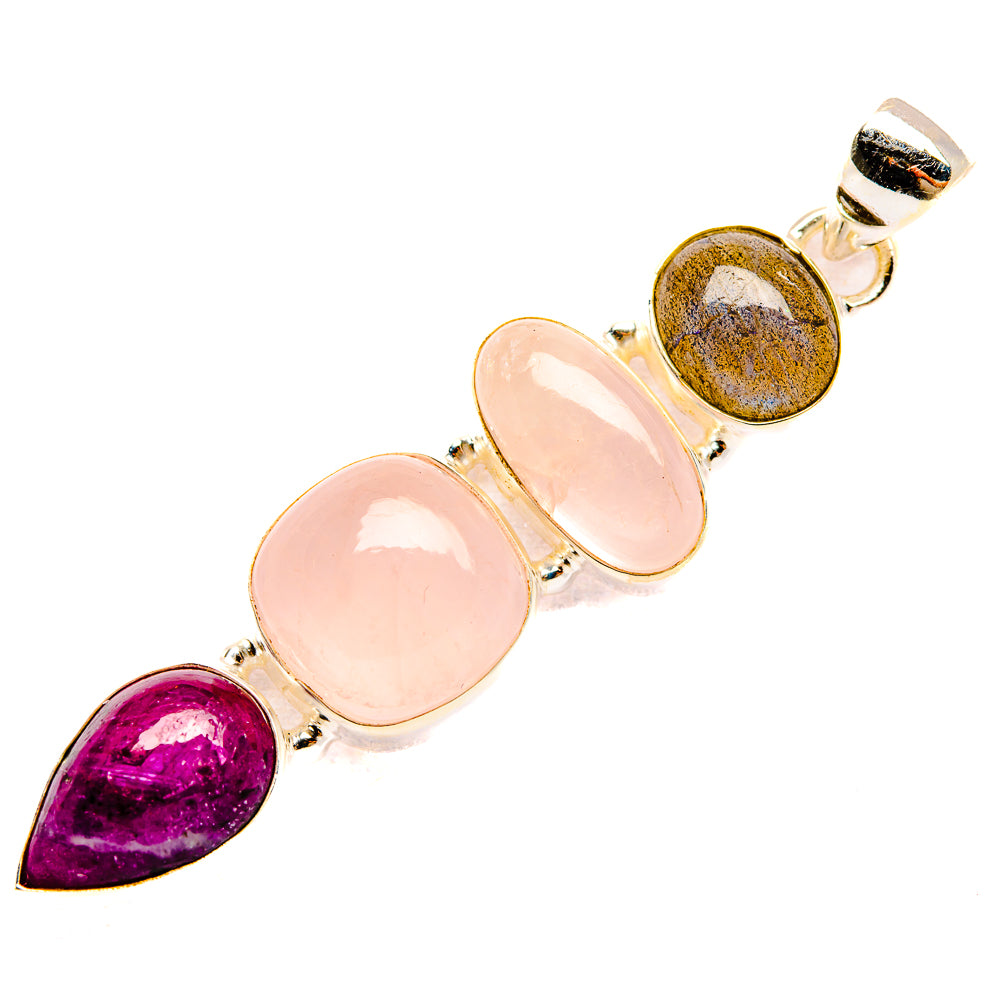Rose Quartz Pendants handcrafted by Ana Silver Co - PD32596 - Photo 2