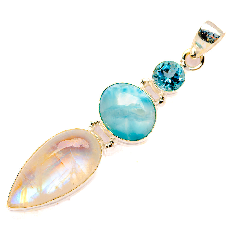 Rainbow Moonstone Pendants handcrafted by Ana Silver Co - PD32631 - Photo 2
