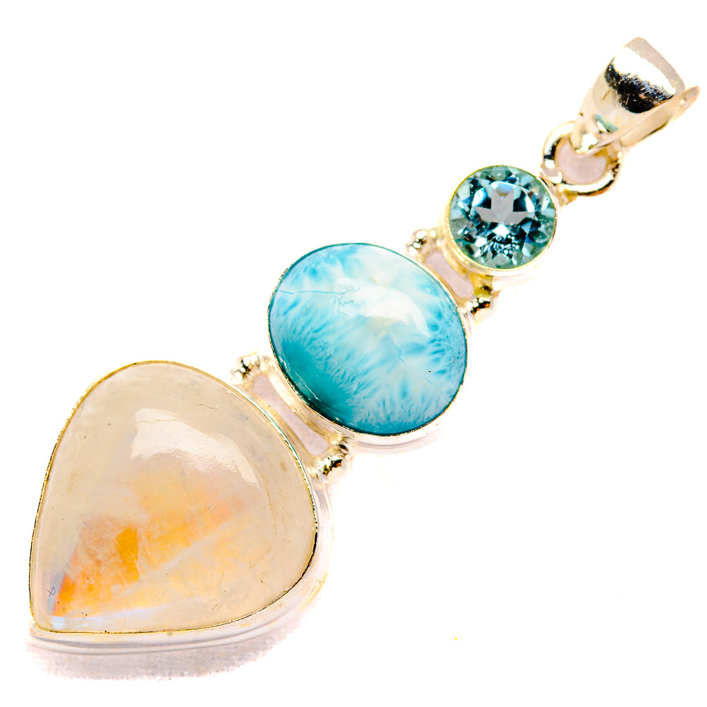 Rainbow Moonstone Pendants handcrafted by Ana Silver Co - PD32634 - Photo 2