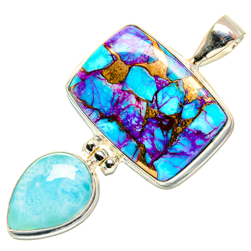 Purple Copper Composite Turquoise Pendants handcrafted by Ana Silver Co - PD32655 - Photo 2