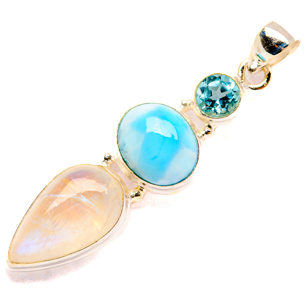 Rainbow Moonstone Pendants handcrafted by Ana Silver Co - PD32691 - Photo 2