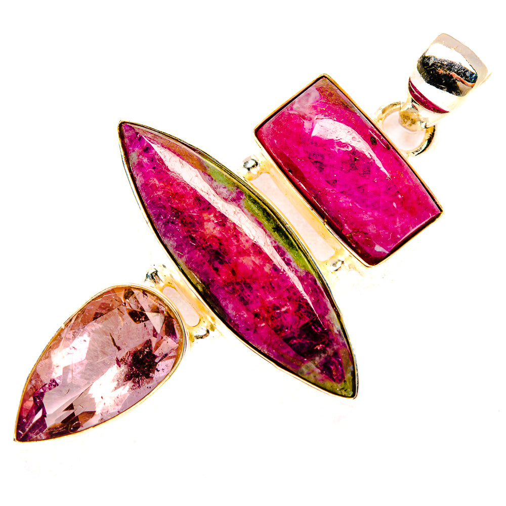 Ruby Zoisite Pendants handcrafted by Ana Silver Co - PD32693 - Photo 2