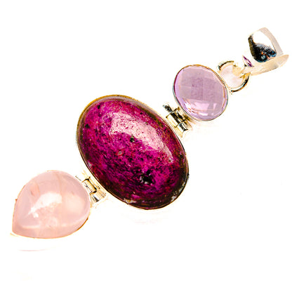 Ruby Fuchsite Pendants handcrafted by Ana Silver Co - PD32694 - Photo 2