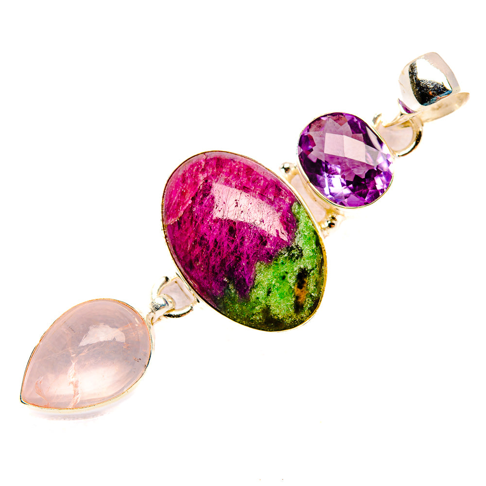Ruby Zoisite Pendants handcrafted by Ana Silver Co - PD32740 - Photo 2