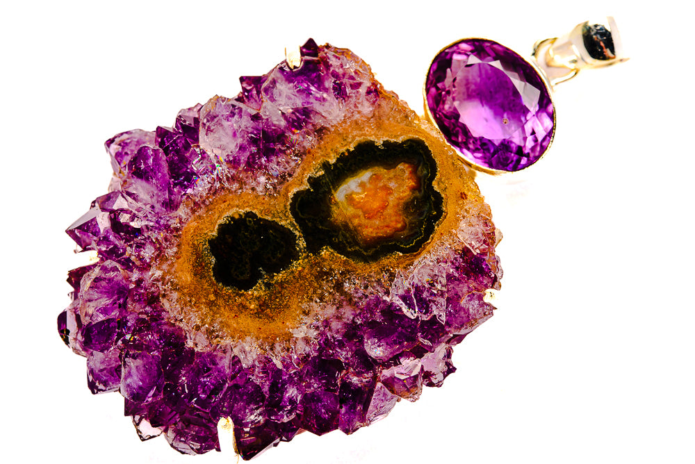 Amethyst Stalactite Pendants handcrafted by Ana Silver Co - PD32797 - Photo 2