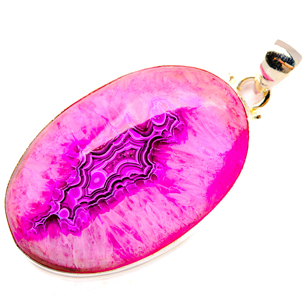 Pink Geode Slice Pendants handcrafted by Ana Silver Co - PD32807 - Photo 2