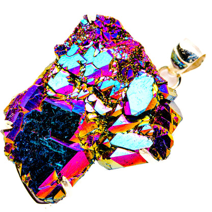 Titanium Sunshine Druzy Pendants handcrafted by Ana Silver Co - PD32814 - Photo 2