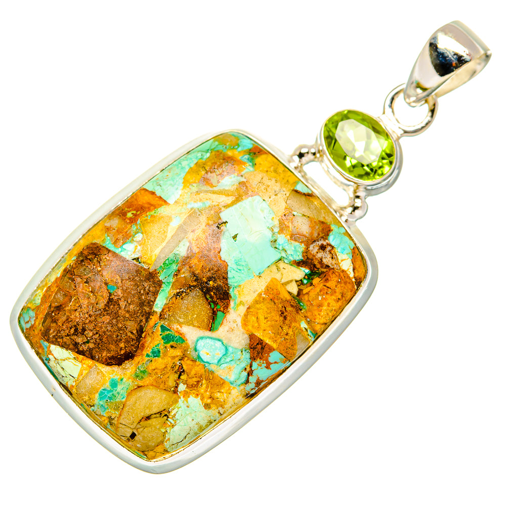 Blue Copper Composite Turquoise Pendants handcrafted by Ana Silver Co - PD32821 - Photo 2