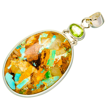 Blue Copper Composite Turquoise Pendants handcrafted by Ana Silver Co - PD32830 - Photo 2