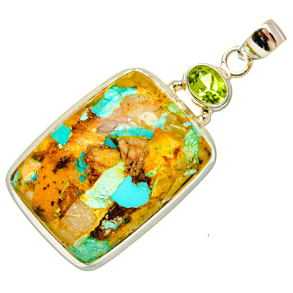 Blue Copper Composite Turquoise Pendants handcrafted by Ana Silver Co - PD32852 - Photo 2