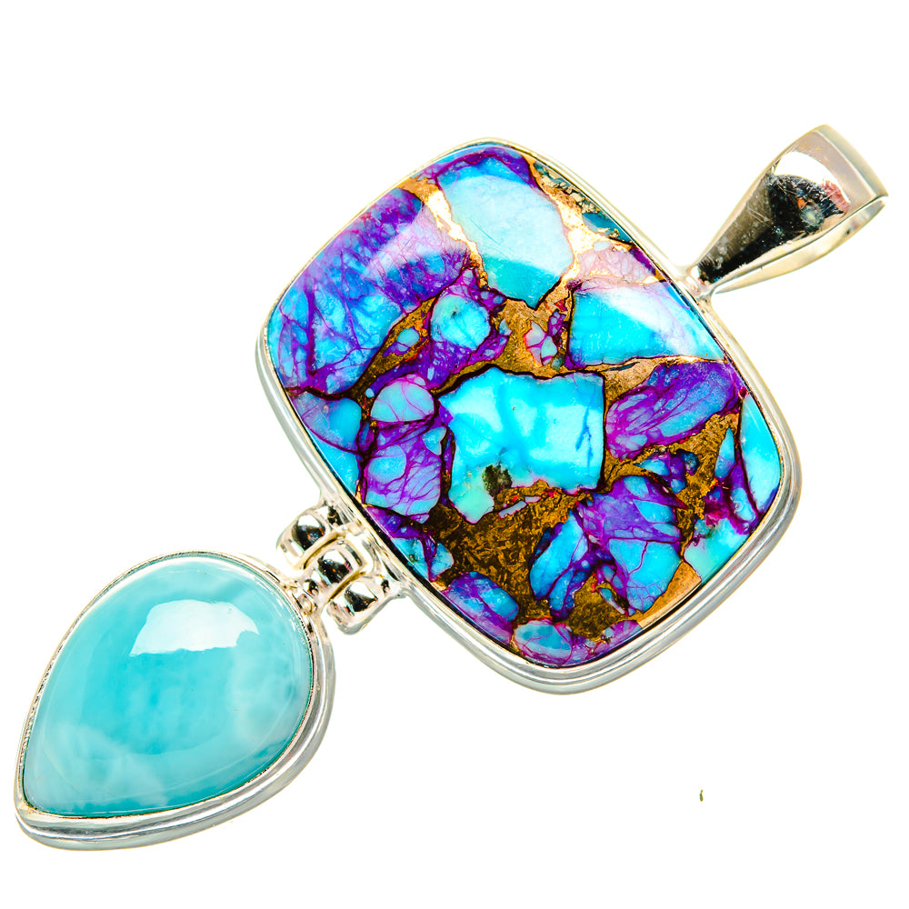 Purple Copper Composite Turquoise Pendants handcrafted by Ana Silver Co - PD32868 - Photo 2