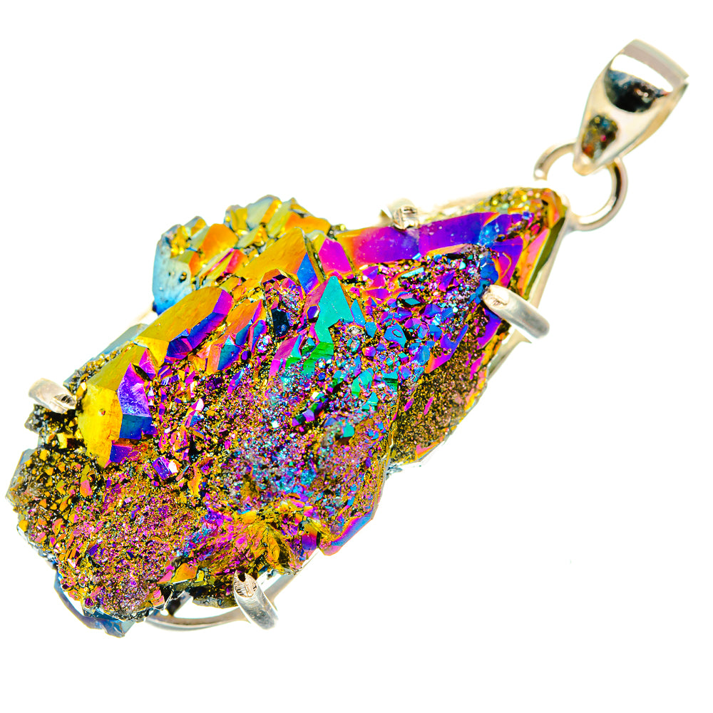 Titanium Sunshine Druzy Pendants handcrafted by Ana Silver Co - PD32874 - Photo 2